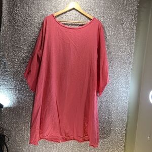 Cottonways‎ Pink 3/4 Sleeve Shift Dress Size 2 (large)